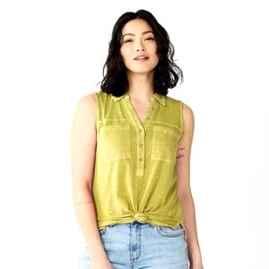 NEW WOMEN'S SONOMA GOODS FOR LIFE POPOVER V-NECK UTILITY TANK